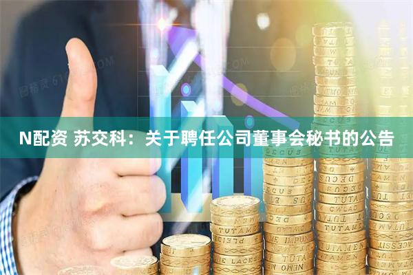 N配资 苏交科：关于聘任公司董事会秘书的公告